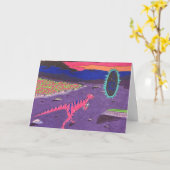 生意気な恐竜 カード (黄色い花)