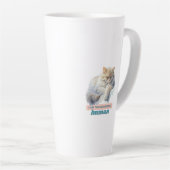 生意気な猫「走この家屋、人間」 カフェラテマグ (右アングル)