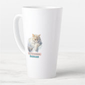 生意気な猫「走この家屋、人間」 カフェラテマグ (左アングル)