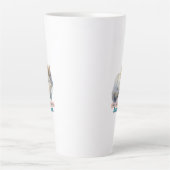 生意気な猫「走この家屋、人間」 カフェラテマグ (正面)