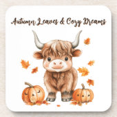 生意気な秋のハイランド牛 コースター (正面)