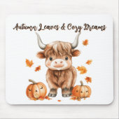 生意気な秋のハイランド牛 マウスパッド (正面)