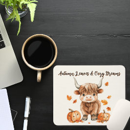 生意気な秋のハイランド牛 マウスパッド