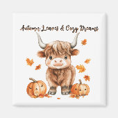 生意気な秋のハイランド牛 マグネット (正面)