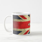 生意気な英国国旗グランジな|のイギリスの文字 コーヒーマグカップ (左)