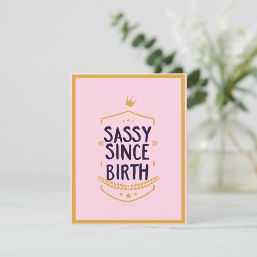 生意気な誕生ユーモアのあるおもしろい姿勢 シーズンカード (スタンド正面)