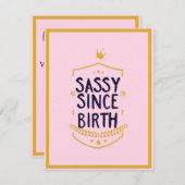 生意気な誕生ユーモアのあるおもしろい姿勢 シーズンカード (正面/裏面)