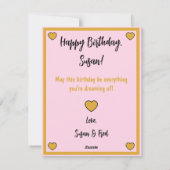 生意気な誕生ユーモアのあるおもしろい姿勢 シーズンカード (裏面)