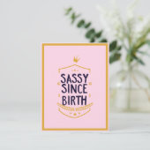 生意気な誕生ユーモアのあるおもしろい姿勢 シーズンカード (スタンド正面)