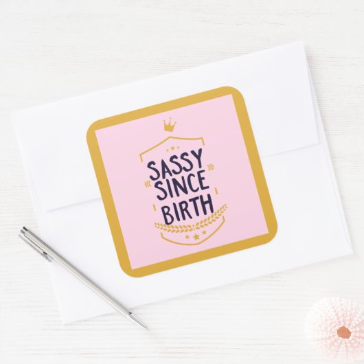 生意気な誕生ユーモアのあるおもしろい姿勢 スクエアシール (封筒)