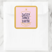 生意気な誕生ユーモアのあるおもしろい姿勢 スクエアシール (バッグ)