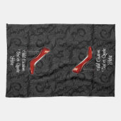 生意気な赤い靴 キッチンタオル (横)