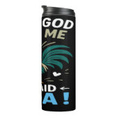 生意気な鶏の文グラフィック タンブラー (回転右)