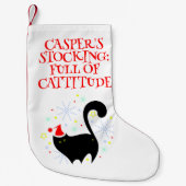 生意気な黒猫サンタ帽子 スモールクリスマスストッキング (正面)