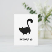 生意気な黒猫ボトムスおもしろいアップ ポストカード (スタンド正面)