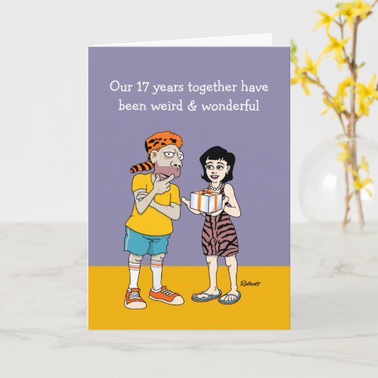 生意気な17結婚周年 カード (黄色い花)