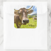 生意気な「何?」牛 スクエアシール (バッグ)