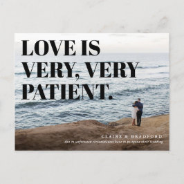 生意気はっきりしたなタイポグラフィ結婚ーの延期 案内ポストカード