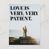 生意気はっきりしたな活字が延期さ結婚れた 案内ポストカード (正面)