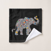 生意気サイケデリックな象 バスタオルセット (ウォッシュタオル)