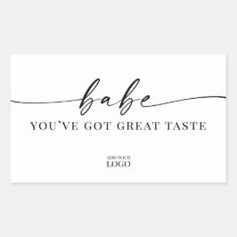 生意気フェミニンなブランディングステッカーのロゴ 長方形シール