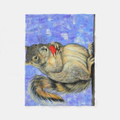 生意気絵画なリス フリースブランケット (正面)