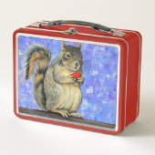 生意気絵画なリス メタルランチボックス (正面)
