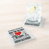 生感動的きる言葉 ガラスコースター (アングル)