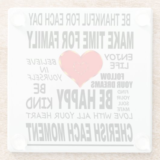 生感動的きる言葉 ガラスコースター (裏面)