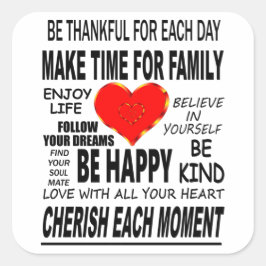 生感動的きる言葉 スクエアシール