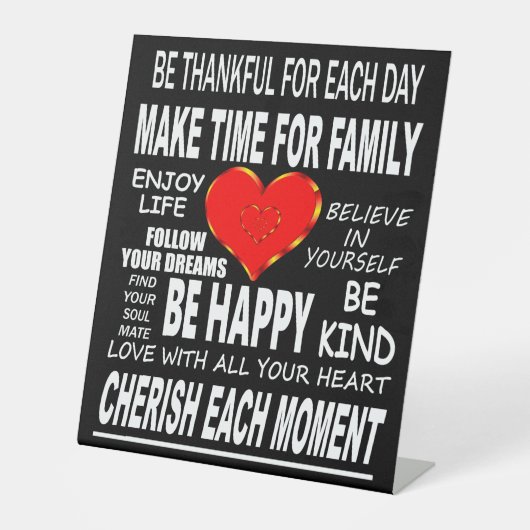 生感動的きる言葉 台座サイン (正面)