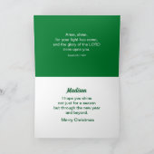 生感動的き輝く信仰クリスマスカード カード (内部)