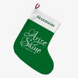 生感動的まれ輝く信仰グリーン ラージクリスマスストッキング