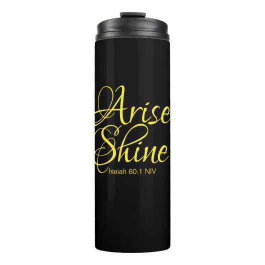 生感動的まれ輝く信仰ブラックサーマル タンブラー (正面)