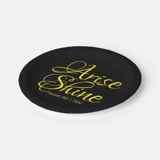 生感動的まれ輝く信仰ブラック ペーパープレート (アングル)