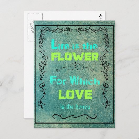 生感動的活と愛の引用文 ポストカード (正面/裏面)