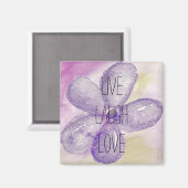 生感動的活、笑い、愛の水の色の花 マグネット (正面/裏面)