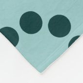 生態系 – ダークモスグリーンのライトブルーグリーン フリースブランケット (角)