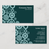 生態系 – ダークモスグリーンのライトブルーグリーン 名刺 (正面/裏面)