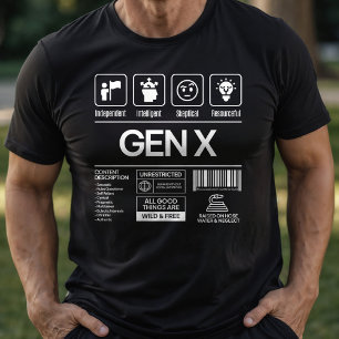 生成おもしろいX記述特性 Tシャツ