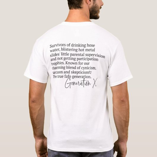 生成おもしろいX Tシャツ (裏面)