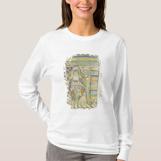 生成を描写するHistoriatedの手紙「A」 Tシャツ (正面)