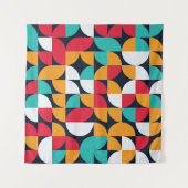 生成アート：カラフル三角形パターン タペストリー (正面(横))