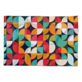 生成アート：カラフル三角形パターン 枕カバー (裏面)