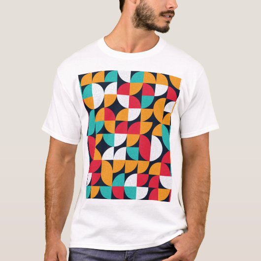 生成アート：カラフル三角形パターン Tシャツ (正面)