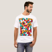 生成アート：カラフル三角形パターン Tシャツ (正面フル)