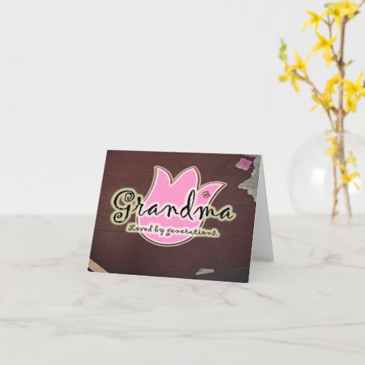 生成-祖母のギフトによって愛される祖母 カード (黄色い花)