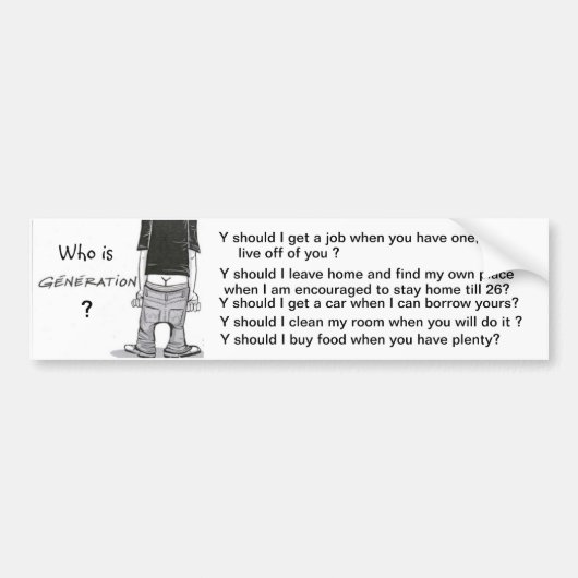 生成Yはだれですか。 バンパーステッカー (正面)