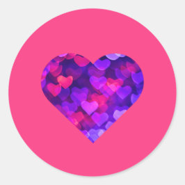 生数々の白熱［赤熱］光を放つ鮮ハート ラウンドシール