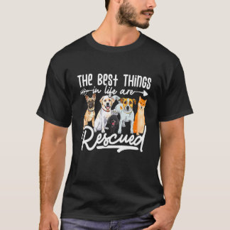 生最高のき物は犬の救出猫を助ける Tシャツ